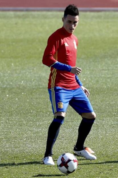 Callej&oacute;n, durante un entrenamiento con la selecci&oacute;n.