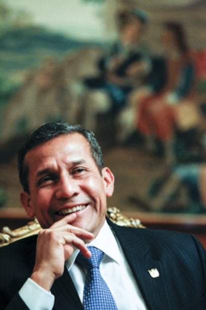 Ollanta Humala, presidente de Peru, no Palácio do Pardo de Madri.