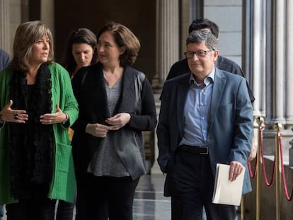 Marín, Colau y Tejedor en el Ayuntamiento de Barcelona