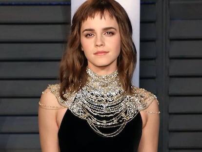 Emma Watson en la fiesta de los Oscars, orquestada por Vanity Fair en el Wallis Annenberg Center; Beverly Hills; California. Marzo 04, 2018.