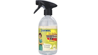 Botella de 500 ml de vinagre de limpieza marca Starwax. Poder desengrasante y antical, ideal tanto para la cocina como para ventanas y otras estancias de la casa.