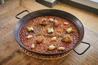 Paella valenciana, Restaurante Balear, Madrid. Imagen proporcionada por el restaurante. Fotografía: PEDRO DAVID MARCONI