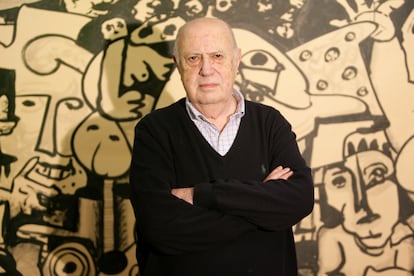 Retrato del autor Xosé Luis Méndez Ferrín cuando le fue otorgado el Premio Laxeiro 2018 en reconocimiento a toda una vida dedicada a la literatura gallega.