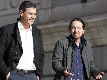 Pedro S&aacute;nchez y Pablo Iglesias este mi&eacute;rcoles.