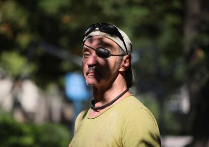 Carlos Díaz, en el parque de El Retiro.