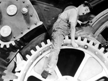 Chaplin, en &#039;Tiempos modernos&#039;. 