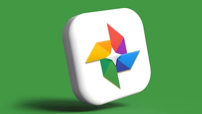 Logotipo de Google Fotos con fondo verde