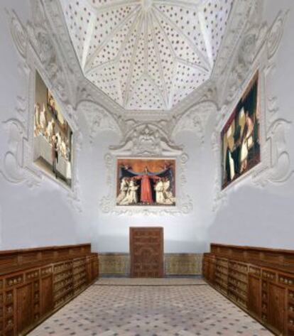 'Zurbaranes' en la sacristía de La Cartuja, las obras están en el Bellas Artes de Sevilla.