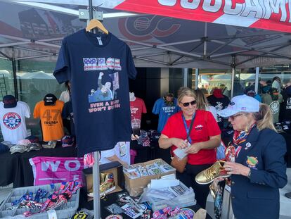 Trump merchandise booth at the Republican National Convention.