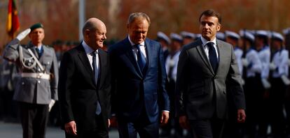 Scholz, Macron y Tusk