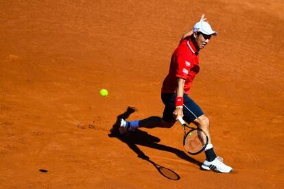 Nishikori, durante el partido ante Gabashvili.