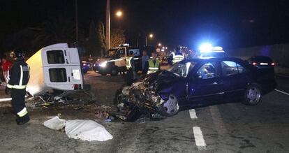 Accidente de tr&aacute;fico en Santiago de Compostela el pasado d&iacute;a 24.