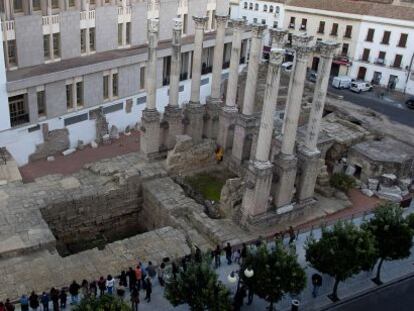 Vista del templo romano de C&oacute;rdoba en su apertura al p&uacute;blico.