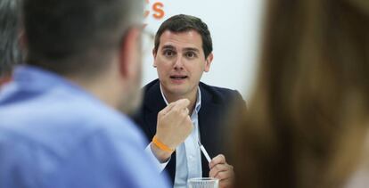 Albert Rivera, este lunes, durante la ejecutiva de Ciudadano.s