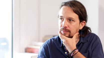 Pablo Iglesias during the interview in Madrid.