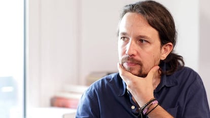 Pablo Iglesias during the interview in Madrid.