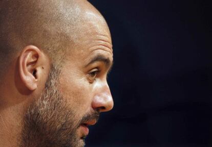 Guardiola, en la rueda de prensa previa al partido con el Athletic. 