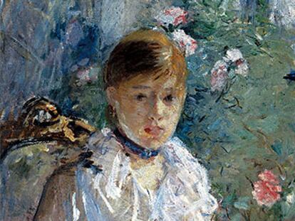 Retrato <i>Joven sentada. El verano<i>, de Berthe Morisot (hacia 1879-1880).