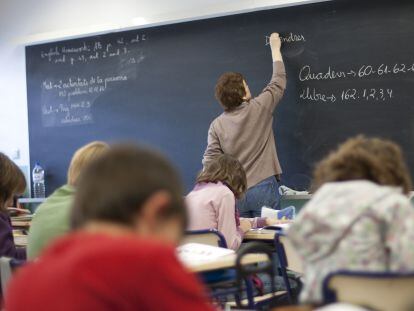 Alumnos de quinto de Primaria en un colegio de Valencia.