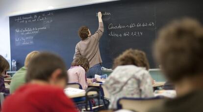 Alumnos de quinto de Primaria en un colegio de Valencia.