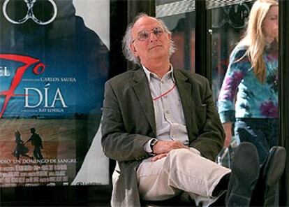 Carlos Saura, el martes en Madrid, durante la presentación de <i>El 7º día.</i>