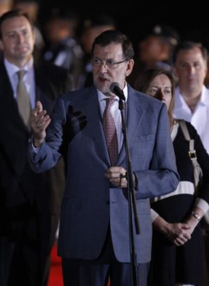 El presidente del Gobierno español, Mariano Rajoy, a su llegada a Veracruz (México), donde participará en la XXIV Cumbre Iberoamericana de Jefes de Estado y de Gobierno