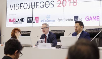 El ministro de Cultura, Jos&eacute; Guirao, hoy durante la presentaci&oacute;n del libro blanco del desarrollo espa&ntilde;ol del videojuego.