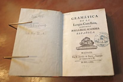 Gramática del castellano de la Real Academia de la Lengua, publicada en 1771.