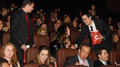 El juez Sergio Moro y el procurador Deltan Dallagnol en el preestreno de la película 'Policía Federal:La Ley es para todos', 28 de agosto