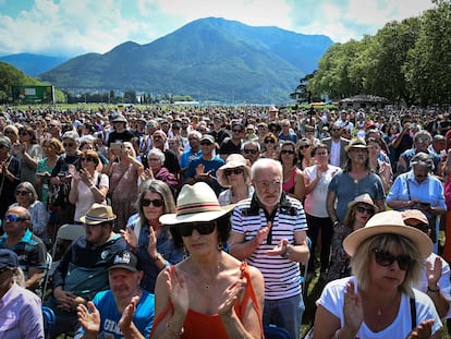 Annecy's residents gather to support the victims and their families in Annecy on June 11, 2023.