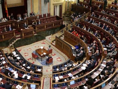 Hemiciclo del Congreso de los Diputados durante una tramitación legislativa.