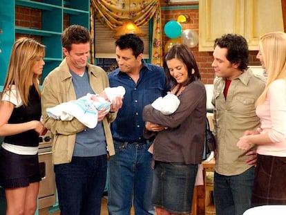 El reparto de 'Friends', en el último capítulo de la serie.