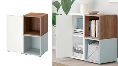 Mueble abierto y cerrado.