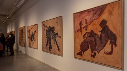 Cuatro de las obras que Luis Claramunt realizó en Marrakech en 1986 que se pueden ver en la exposición de la Fundación Vila Casas.