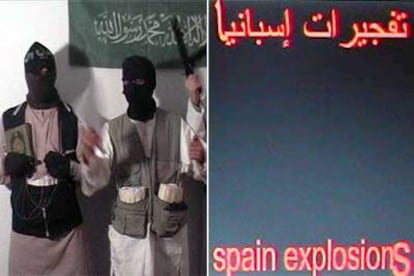 Dos secuencias del segundo vídeo grabado por los terroristas suicidas de Leganés y perdido durante un tiempo.