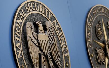 Logotipo de la NSA, en su sede a las afueras de Washington DC.
