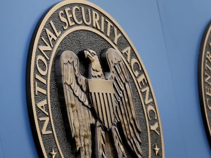 Logotipo de la NSA, en su sede a las afueras de Washington DC.