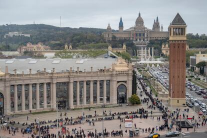 Montjuïc desde la plaza Espanya.