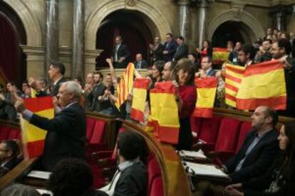 El ple quan s’aprovà la declaració d’independència el 9-N.