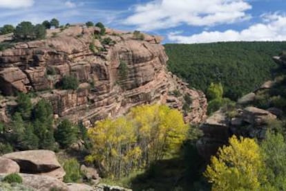 Paisaje protegido de los Pinares de Rodeno, cerca del pueblo de Albarracín (Teruel).