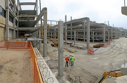 Obras de ampliación de la sede central que la multinacional Inditex posee en el concello coruñés de Arteixo