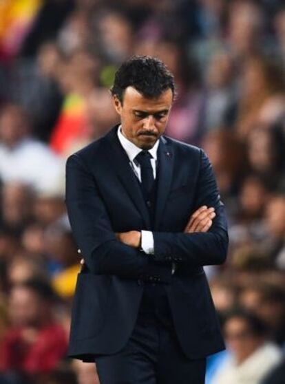 Luis Enrique, en el partido contra el Celta.