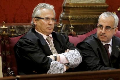 El juez Baltasar Garzón, durante la primera sesión del juicio.