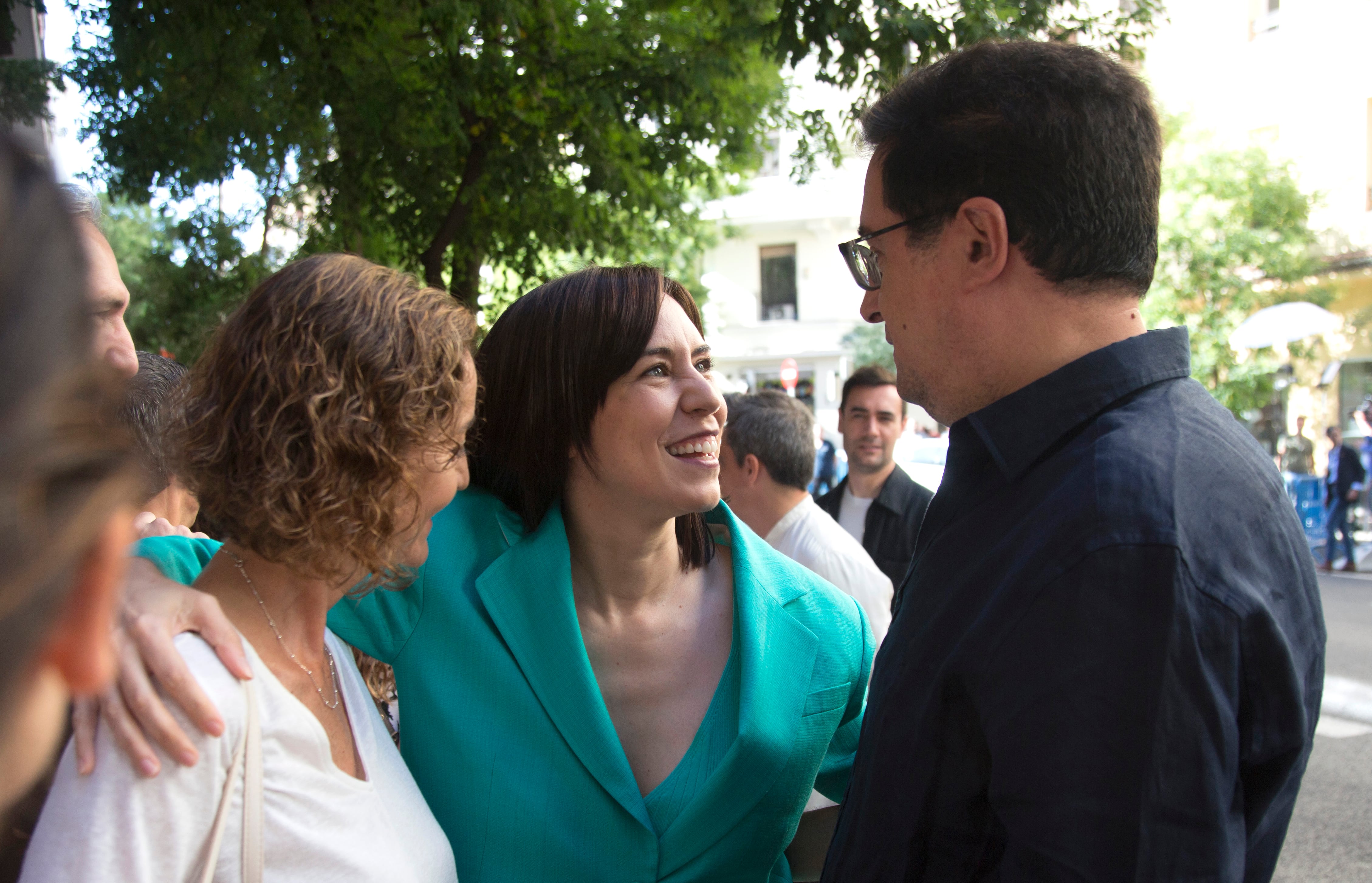Reyes Maroto, Diana Morant y Óscar López a su llegada al comité federal del PSOE, este sábado.