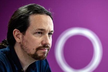 Pablo Iglesias, el pasado lunes 27 de mayo, haciendo balance de las elecciones.