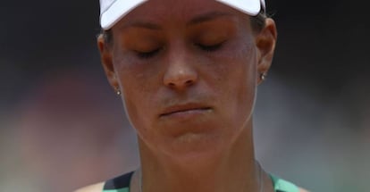 Kerber, durante el partido frente a Makarova en la central.