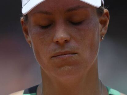 Kerber, durante el partido frente a Makarova en la central.