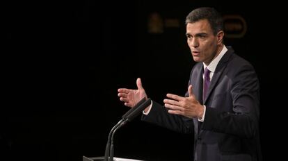 El Presidente del Gobierno Pedro Sanchez en un acto en Casa de America en la que ha avanzado algunas cuestiones sobre su futuro politico