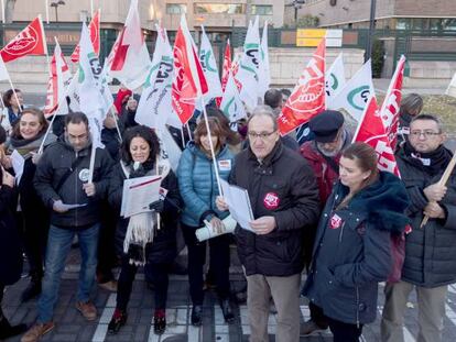 Protesta de profesores interinos en Castilla y León.