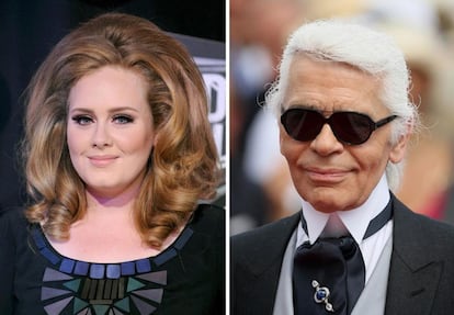 A comienzos de 2012, el diseñador Karl Lagerfeld hizo unas desafortunadas declaraciones sobre Adele que suscitaron muchas críticas en contra del Kaiser. "Está demasiado gorda, pero tiene una cara preciosa y canta muy bien", dijo el modisto. La cantante británica le respondió que nunca había pretendido ser como las modelos que desfilan con sus diseños, sino que, más bien, era como la mayoría de las mujeres.